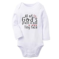 All of God's Grace in One Tiny Face Funny Romper, Newborn Baby Bodysuits, Infant Jumpsuit, 0-24 Months Kids Long Outfits