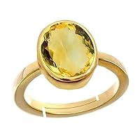 Choose Your Gemstone Adjustable 18K Gold Plated Ring 5 Carat Natural Chakra Healing Astrological Stone