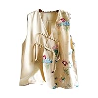 Summer Chinese Vest Vintage Women Modern Oriental Traditional Ethnic Vest Clothes Casual Hanfu Sleeveless Tops