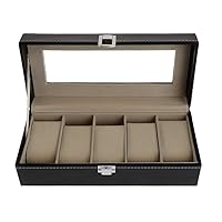 Watch Box Organizer Jewelry Display Box 5 Compartment Leather Soft Protection Organizer Watch (Color : A, Size