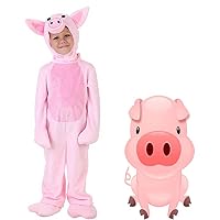 adult and children pink piggy animal costumes,performance costumes,parent-child activity costumes.