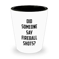 Funny Fireball Shot Glass - Did Someone Say Fireball Shots - Unique Inspirational Sarcasm Gift For Men and Women