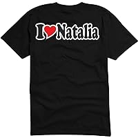 T-Shirt Man Black - I Love with Heart - Party Name Carnival - - I Love Natalia