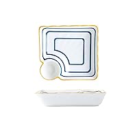 Ceramic Square Japanese Sushi plate, Set of 2, Dessert Salad Plate Dinner Plate, Ceramic sushi plate, for cupcakes, sushi, Fruits and snacks, Ceramic Sauce Pan (Dinner plate3)