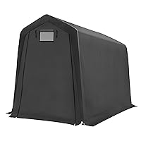 6' x 7' Outdoor Storage Shelter Shed- Heavy Duty Storage Tent with Roll-up Ventilated Windows, Portable Garage Storage shed for Bike, ATV, Motorcycle Shelter, Gray