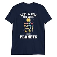 Just A Girl Who Loves Planets & Solar System Space Science T-Shirt Short-Sleeve Unisex T-Shirt
