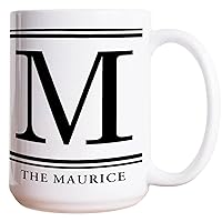 Monogram Letter M Funny Coffee Mugs Custom Family Last Name Drinking Cups 15oz Novelty Coffee Mugs Name Initial Friendship Gift For Cappuccino Espresso Latte Milk Tea