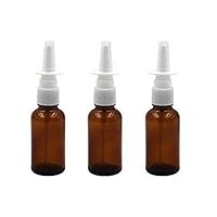 3PCS 15ml 0.5oz Empty Refillable Amber Glass Bottle Pump Bottles Container For Cosmetic Nasal Irrigation Spray Saline Water Applications Perfume Atomizers Sold Empty