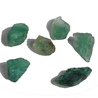 GEMHUB Raw Rough Emerald 26.50 Ct Uncut Natural Green Emerald Lot of 6 Pcs Healing Crystal Loose Stones