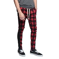 Men's Essential Solid and Plaid Stripes Premium Track Pants