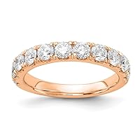 14k Rose Gold Lab Grown Diamond SI1 SI2 G H I 1 1/2ct Wedding Band Size 6.00 Jewelry for Women