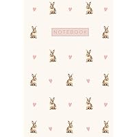 Bunny Rabbit Notebook Hardcover: Cute Aesthetic Lined Journal for Bunny Rabbit Pet Lovers | Pink Cover