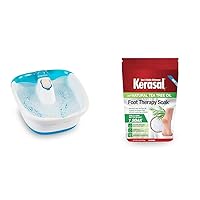 Homedics Bubble Mate Foot Spa with Pumice Stone and Toe-Touch Control, Kerasal 2 lb Foot Therapy Soak and Nighttime Repair Foot Masks 2 Pairs