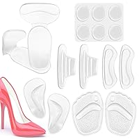 16Pcs Heel Cushion Soft Inserts, Gel Pads for Loose Shoes, Prevent Rubbing Blisters, Forefoot Pads&Arch Support, Heel Grips Liners Protectors, Ball of Foot Cushions, for Pain Relief Bunion