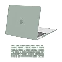 MOSISO Compatible with MacBook Air 13 inch Case 2022 2021 2020 2019 2018 Release A2337 M1 A2179 A1932 Retina Display with Touch ID, Plastic Hard Shell Case & Keyboard Cover Skin, Antique Green
