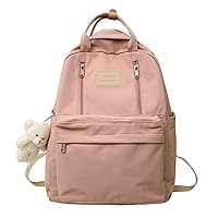 Cute Backpack for School Aesthetic Backpack Purse for Women Girls Pink Book Bag Korea Style Bookbag
