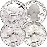 2014 Collection 2014 P & D & S Great Smoky Mountains National Park America the Beautiful Quarters Quarter US Mint Unicirculated