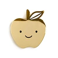Night Owl Paper Goods Golden Apple Enamel Pin, Gold