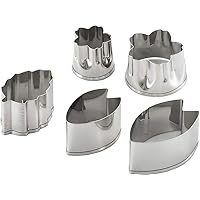 Yoshikawa YJ2790 Vegetable Cutter, Cherry Blossom Cutter, 5-Piece Set, Made in Japan, Cooking Iroha Silver
