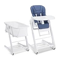 Joovy Foodoo Bassinet & High Chair, Portable Bassinet, Infant and Toddler Booster, Youth Chair, 8 Height Positions, Newborn-Ready Reclinable Seat, Easy to Clean, 6 Stages, Slate