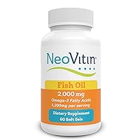 NeoVitin Omega 3 Fish Oil Supplement - 60 Soft Gels - 1200 mg Omega-3 - with EPA and DHA - 30 Servings