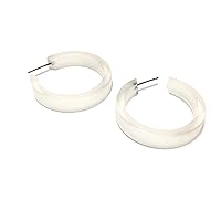 Clear Frosted Lucite Hoops | Crystal Vintage Small Classic Hoops - CLSM-CL-1