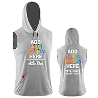 Personalized Mens Sleeveless Workout Athletic Shirts with Hoods