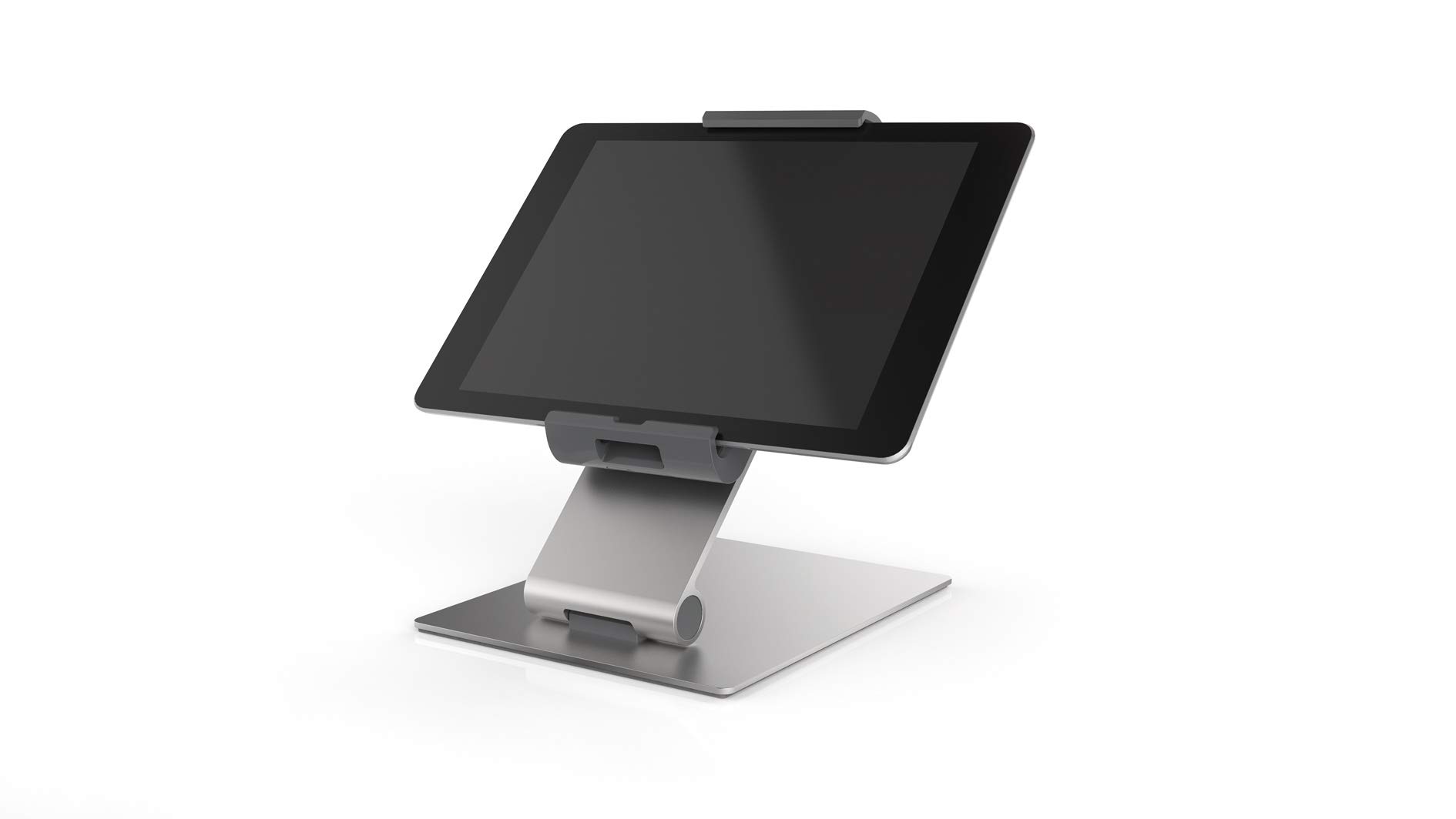 Durable Tablet Holder Desk Stand (for Tablets 7-13 Inches, 360 Degrees Rotation with Anti-Theft Device) Silver/Charcoal (893023)