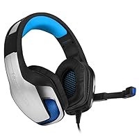 Headphones Headsets Bass Gaming Headphones with Mic LED Light for Mobile Phone PC Xbox PC Laptop (Color : Blue)
