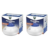 Vicks Warm Steam Vaporizer, Small to Medium Rooms, 1.5 Gallon Tank – Warm Mist Humidifier for Baby and Kids Rooms with Night Light, Works with Vicks VapoPads and VapoSteam (Pack of 2)