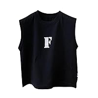Small Boy Baby Boys and Girls Loose Casual Letter Sleeveless T Shirt Top Cool Boy Fleece Top