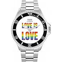 Pride Love is Love Mens Wrist Watch 42mm Case Custom Design