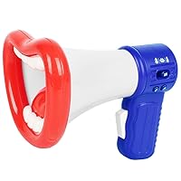 Children's Sound-Changing Toy Horn Loudspeaker Boy and Girl Recording Microphone, Party, Christmas (White)
