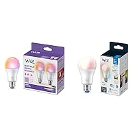 WiZ 60W A19 Color LED Smart Bulb Pack of 2 + Pack of 1 - Connects to Wi-Fi - Control with App/Voice - Motion Activated
