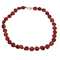 TreasureBay Beautiful Red Coral Necklace Womens Coral Jewellery