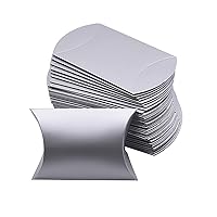 20 Pcs Kraft Pillow Boxes, Mini Gift Box Candy Favor Paper Box for Wedding Party Birthday,Silver
