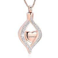 Love Heart Urn Necklace for Ashes for Women Stainless Steel Wing Cremation Necklace Jewelry that Hold Ashes of Human or Pet - Memorial Keepsakes Heart Pendant Gift Jewelry