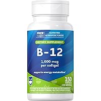Rite Aid B-12 Softgels 1000mcg, 150 Count, Supports Energy Metabolism and Nervous System Health, for Men and Women