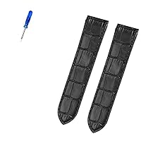 Premium Leather Strap Accessories for Cartier Santos 100 Men and Women Leather Strap 20mm 23mm (Color : Black no Buckle, Size : 23mm)