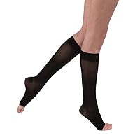 BSN Medical 119732 Jobst Ultra Sheer Compression Stocking, Knee High, 20-30mmHg, Open Toe, Large, Classic Black