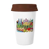 Twinstower Malaysia Graffiti Mug Coffee Drinking Glass Pottery Ceramic Cup Lid