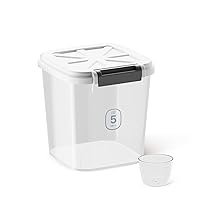 Flour Container - Rice Dispenser 10lbs/5kg/5.3qt Food Cereal Container Bins with Measuring Cup for Household Pantry Organization (10lbs)