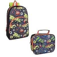 Truck Backpack with Lunchbox for Boys, Child's Backpack and Lunch Bag Set