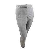 Calvin Klein Womens Gray Belted Straight Leg Pants Size 10P