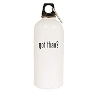 Molandra Products got thao? - 20oz Stainless Steel White Water Bottle with Carabiner, White