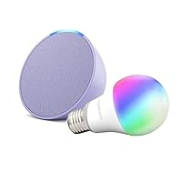 Echo Pop | Lavender Bloom with Amazon Basics Smart Color Bulb