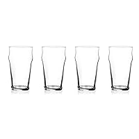 North Mountain Supply English Pub Beer Glasses, Stackable - for Any Style and Flavor of Beer - 20 Ounces - Set of 4