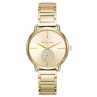 Michael Kors Portia Watch for Women, Quartz movement with Stainless steel or Leather strap