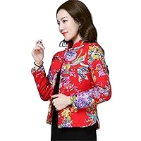 Ethnic Cotton Linen Short Coat Women Autumn Suit Long Sleeve Yellow Red Chinese Style Jacket