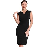 Allegra K Women's Sheath Dress Pencil Sleeveless Office Elegant Business Dress